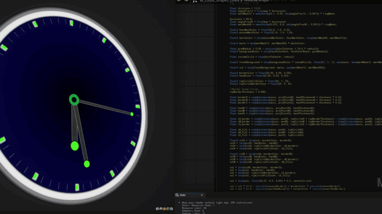 In-Depth Analysis of an Analog Clock Shader in HLSL for Unreal Engine